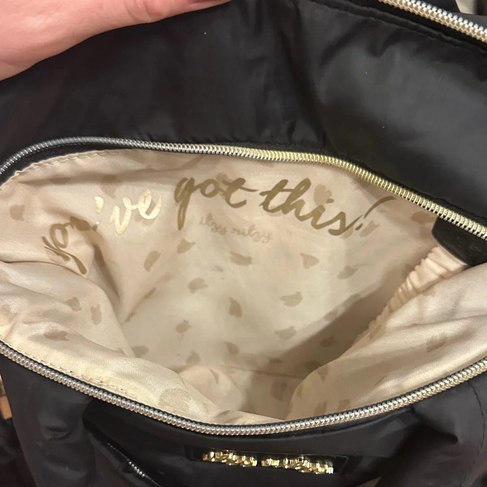 Itzy Ritzy Dream Convertible Diaper Bag Black Puffer Gold